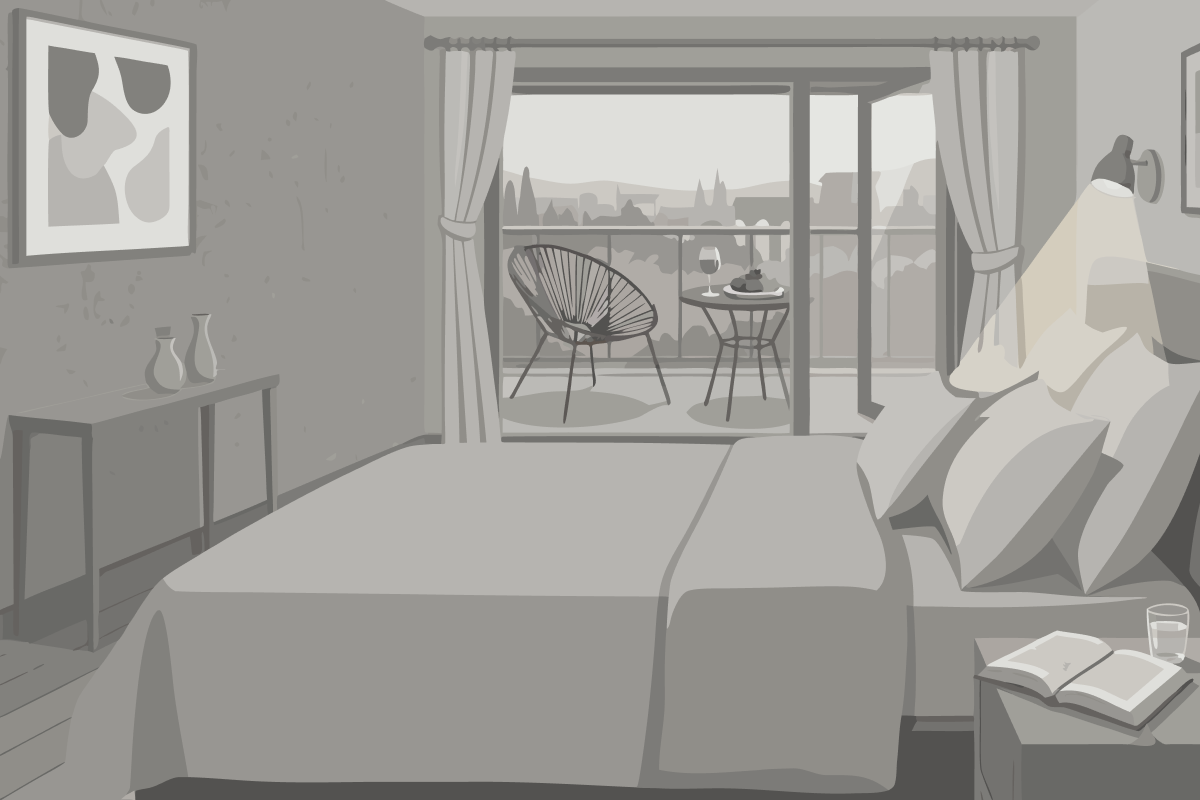 Apartment mit Gartenblick